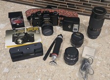 Vintage Yashica FRI 35mm SLR Camera With Many ACCESSORIES