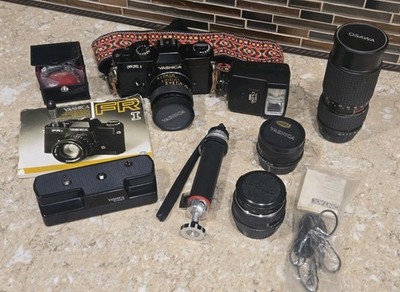 Vintage Yashica FRI 35mm SLR Camera With Many ACCESSORIES 