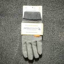 Dockers Men's Gray Knit Gloves M Touchscreen Heat Retention Maximum Warmth