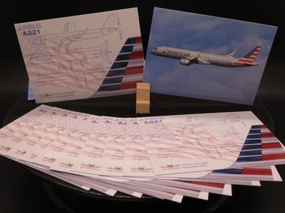 American Airlines Airbus A321 Trading Cards - Set of 50 - 2.5