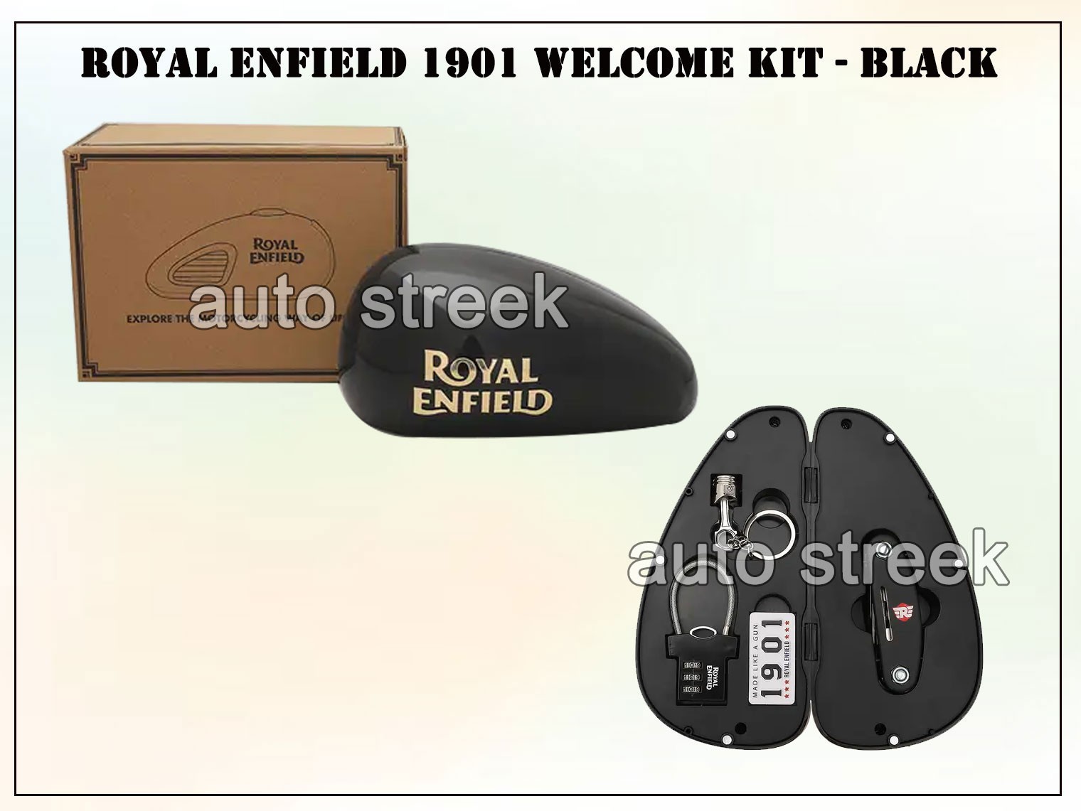 Kit De Bienvenida Genuino Royal Enfield 1901 - Negro