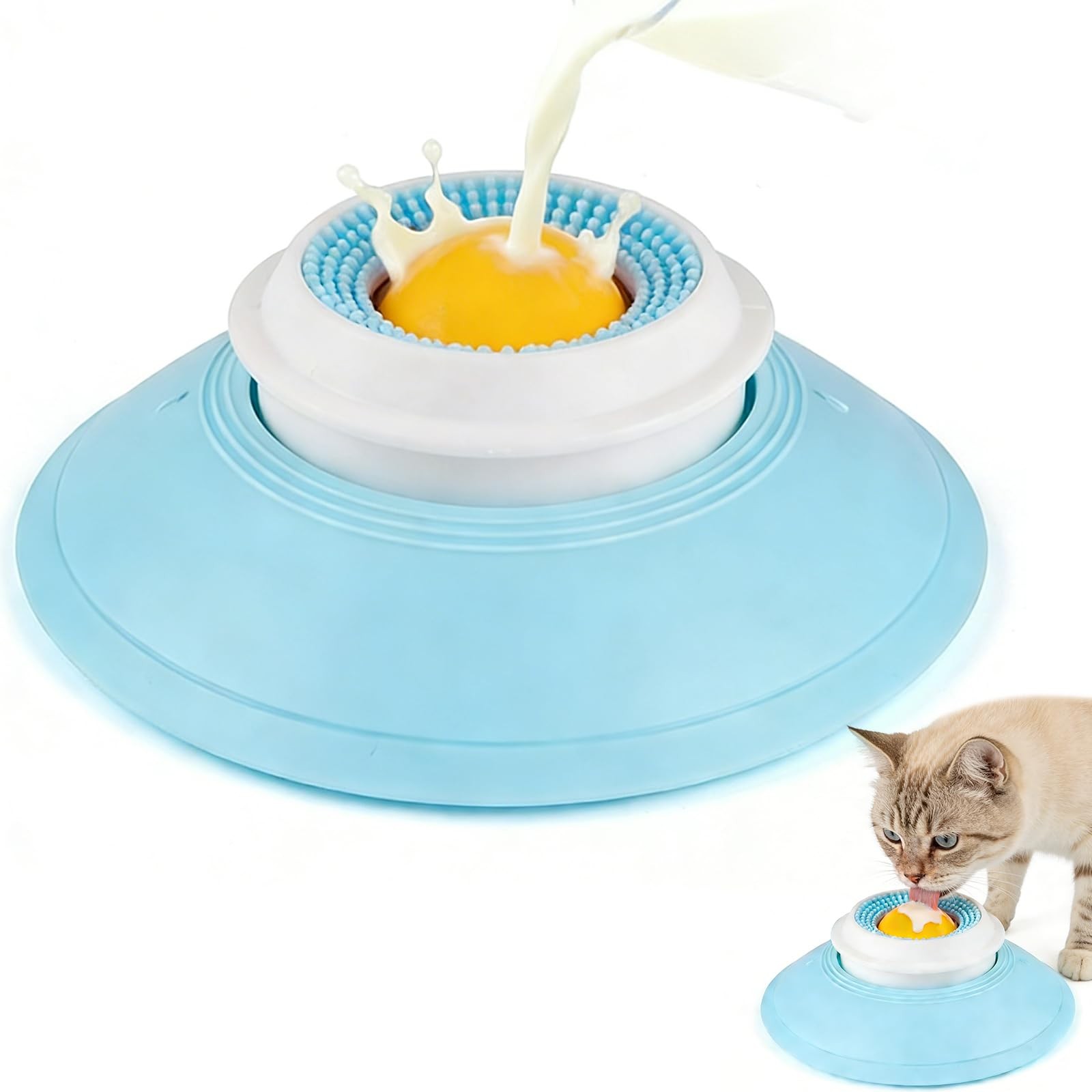 Cat Slow Feeder for Liquid/Wet Foods, Anxiety Relief Puppy Lick Bowl Treat To...