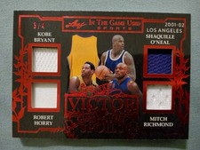 2025 Leaf In The Game Used Kobe Bryant, Shaq O'Neal, Horry, Richmond 3/4 Jersey