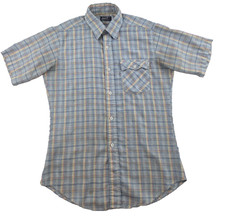 Levis Mens Shirt Vintage 80's Cotton Blend S/S Western Blue Regular Fit Medium