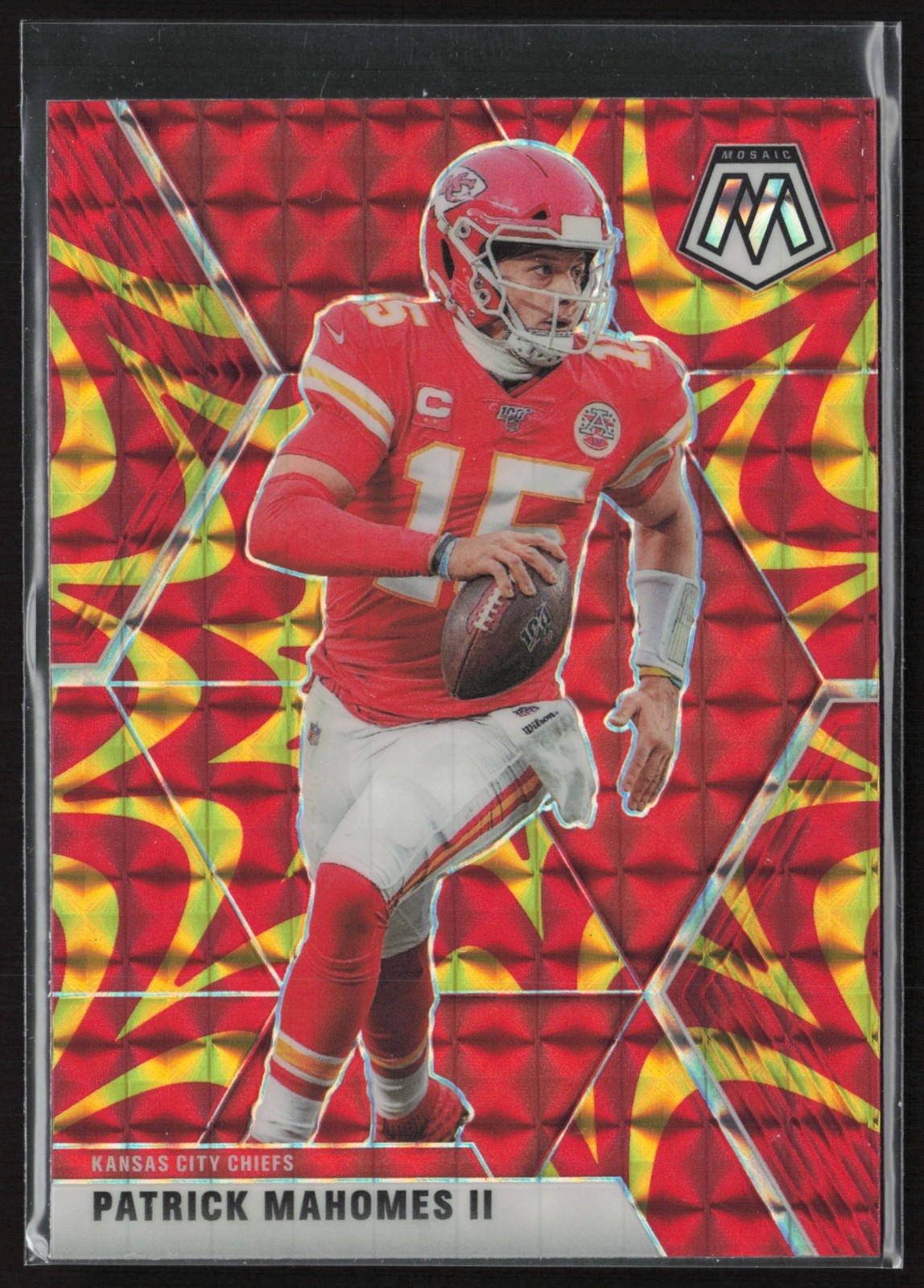 2020 Panini Mosaic Patrick Mahomes II Prizm Reactive Gold Kansas City Chiefs #1