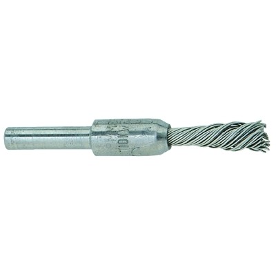 Singletwist Knot End Brush, 1/4 in dia, 0.006 in Stainless Steel Wire, 20,000