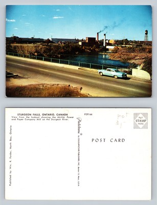 Sturgeon Falls Ontario Vintage Postcard Abitibi Power Company Mill View