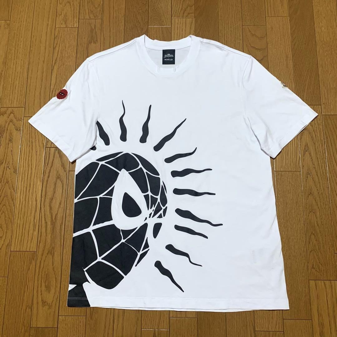 Moncler Spider-Man White T-Shirt Men S 50cm shoulder 58cm
