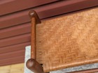 Vintage Wooden Splint Weave Footstool Woven Ottoman -24" L — photo 3