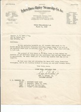 Antique Ephemera New Orleans Lykes Ripley Steamship Co. Letter 1939