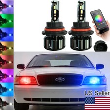 2pcs 9004 9007 Led Rgbw Multi-color Phone App Control Headlight Bulbs For Ford 2pcs 9004 9007 Led Rgbw Multi-color Phone App Control Headlight Bulbs For Ford