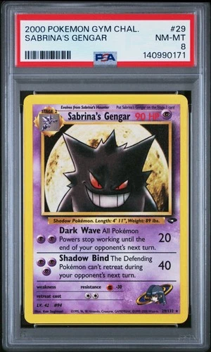 2000 POKEMON GYM CHALLENGE #29 SABRINA'S GENGAR PSA 8