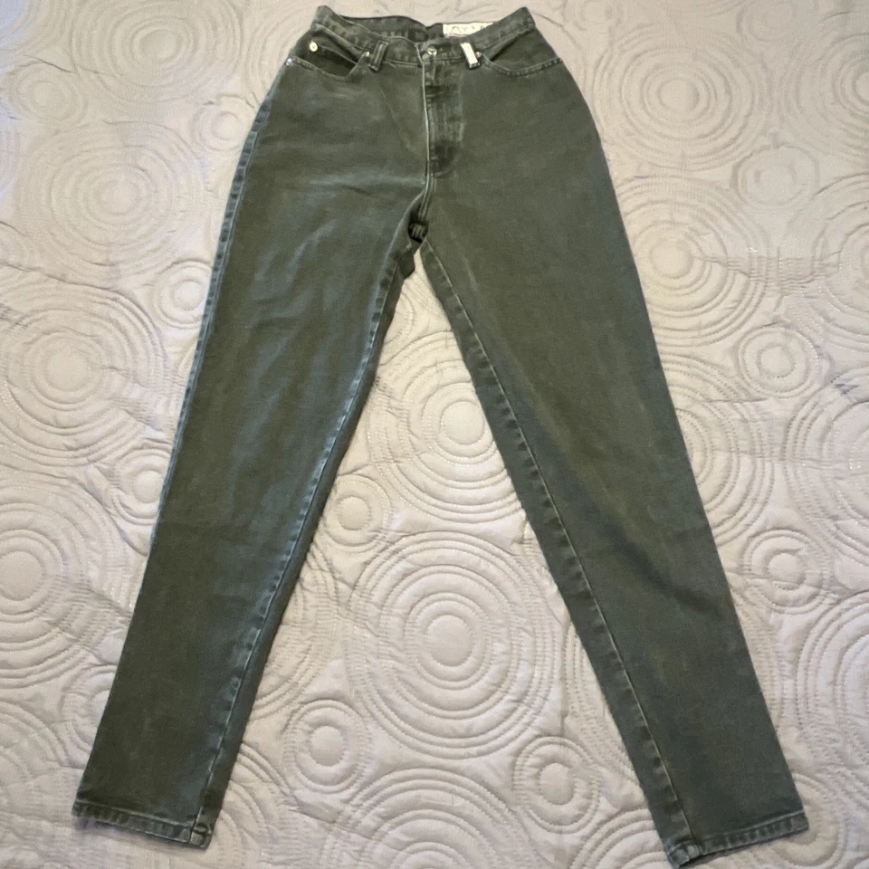 Sasson Jeans Green Size 5/6 High-Waist Straight Made in Mexico Vintage 80s 90s - Image 2 of 4