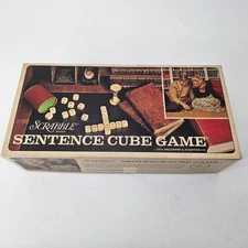 Scrabble Sentence Cube Board Game 1971 Selchow & Righter Complete