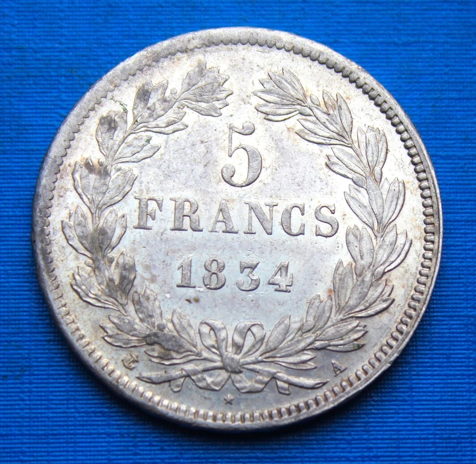 Ecu de 5 Francs (Argent), Louis Philippe Ier - 1834 A - Photo 2/4