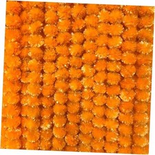Long Marigold Flowers Pcs of 5 Feet Artificial Marigold Garland for 15 Orange