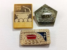 Soviet Russian Set of 3 Badges Lunokhod 1 . Space Cosmos USSR