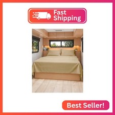 Short Queen Size 4 Piece Bed Sheet Set - RV Short Queen - Heathered Tan