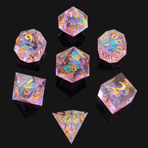 7 Pcs Dice Set Resin Series Game Dice D4-D20 Dungeons & Dragons (Select colour) - Picture 27 of 34