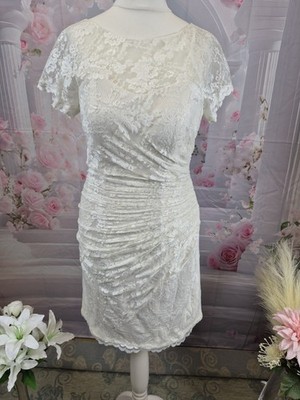 Berketex Braut Emily Fox elfenbein Spitze Brautkleid - Größe 12 elegant knielang