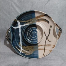 Christopher Bragg Studio Pottery Stoneware Chip and Dip 13” Serving Platter