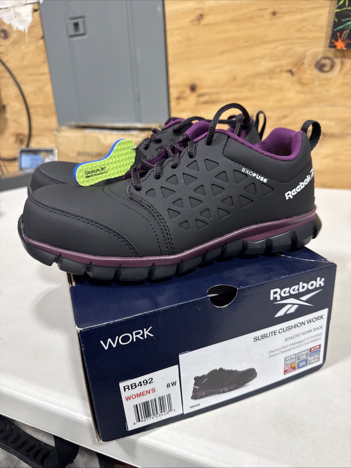 Womens Reebok Sublite Cushion Work Shoes Size 8 F4 U