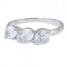 Ring M-19 Sterling Silver Aquamarine Stone ring Jewelry
