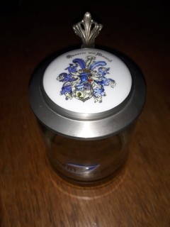 Studentica Bierkrug 150 Jahre KDStV Bavaria Bonn 1844 1994 Zinndeckel Porzellan