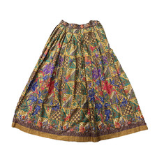 VTG Liz Claiborne Pleated Maxi Skirt Sz 6 Side Button  Zip Pockets