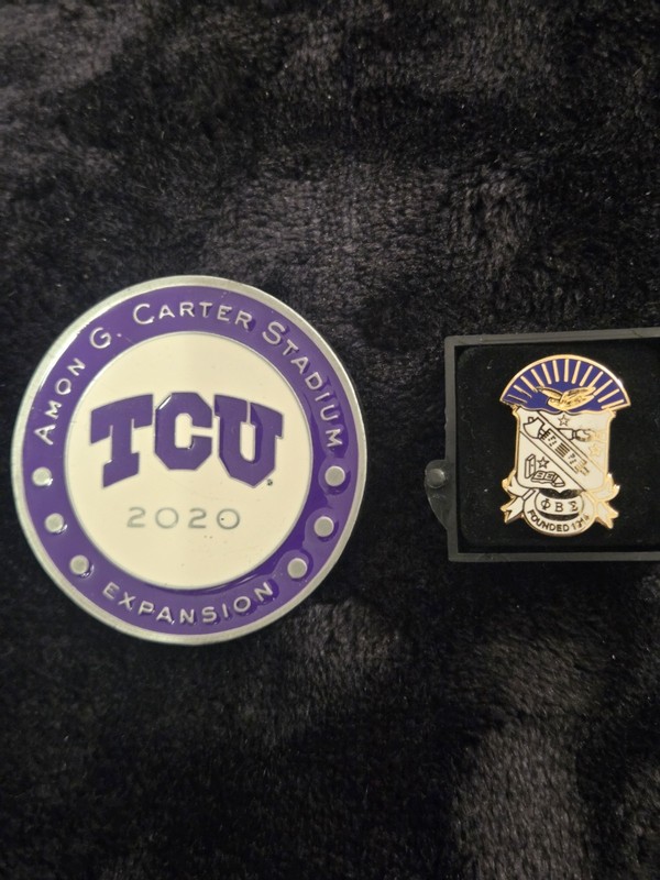 TCU Amon G Carter Stadium 2020 Expansion Coin & Phi Beta Sigma Pin Lot