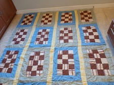 Lovely Vintage Handmade Patchwork Quilt, 80x96"