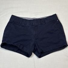 TOMMY HILFIGER Shorts Women Size 8 Navy Blue Chino 31x3in Shorty Shortie Booty