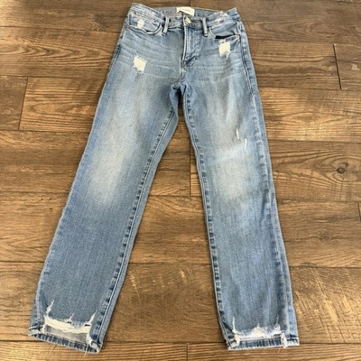 Frame Le High Straight Distressed Jeans Womens Size 25