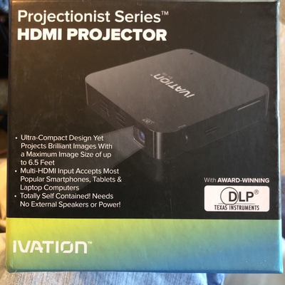 #ad IVATION Projectionist Series HDMI PROJECTOR New In Box All Cables Included $175.00