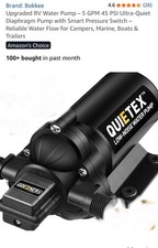 12V DC RV Water Pump 4.5 GPM 45 PSI Ultra-Quiet Diaphragm Pump with Smart Pres