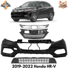 Front Bumper Cover Paintable & Grille Assembly Kit For 2019-2022 Honda HR-V