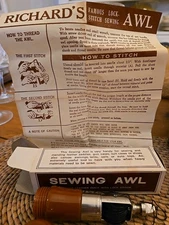 Vintage RICHARD'S Sewing Awl Leather Tool The Handy Sewing Awl   