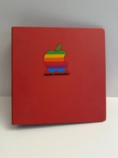 Vintage Red Apple Computer Rainbow Logo 3-Ring Binder L k 