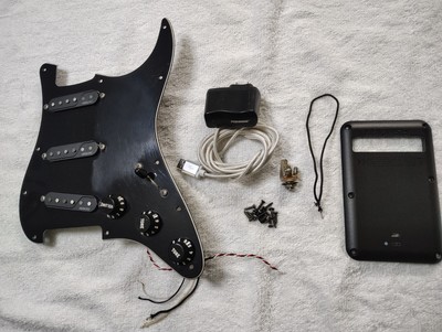 Fishman Fluence Stratocaster Loaded Pickguard - Black with Battery Pack