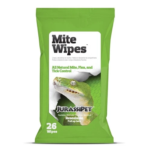 Jurassipet Mite Wipes - Reptile Mite Treatment - Safe & Effective 26 pack