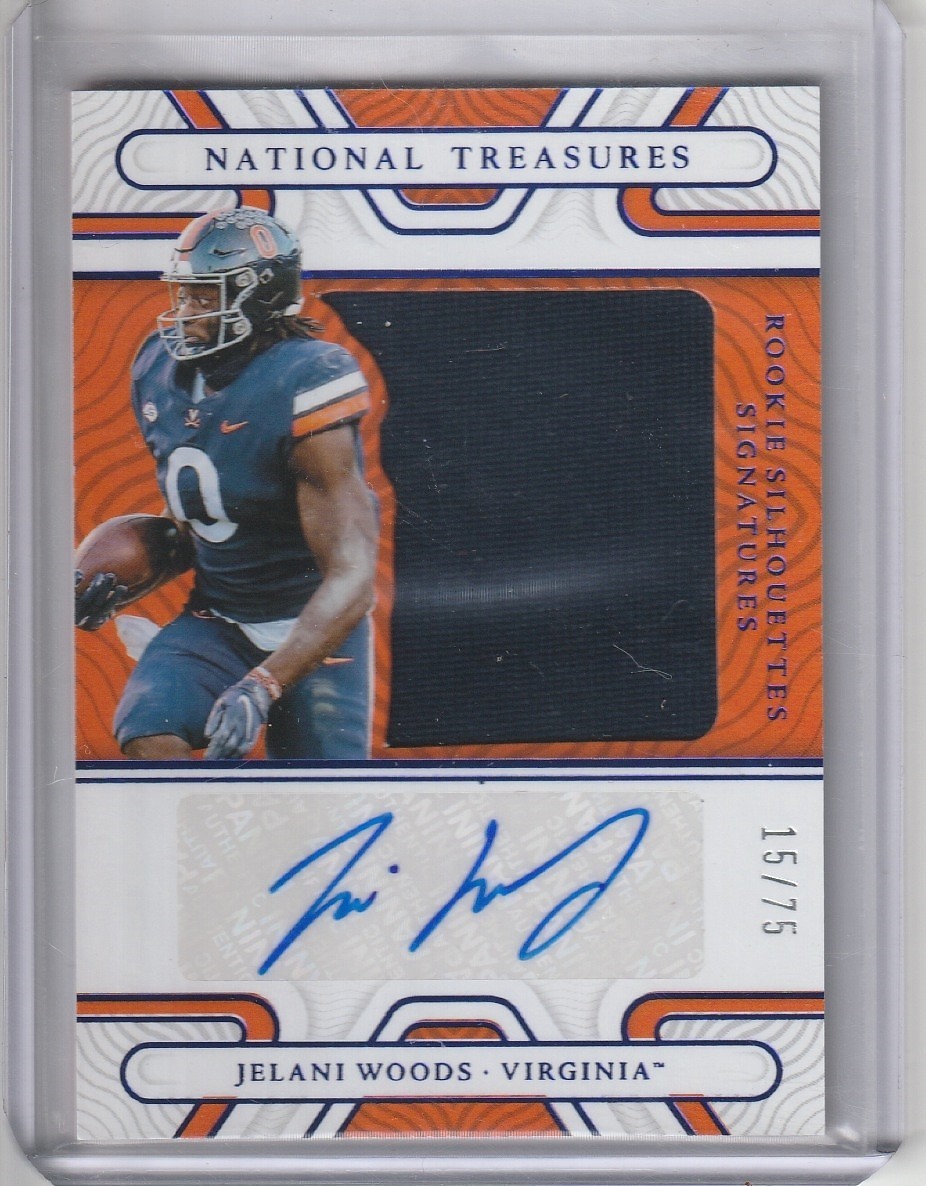 Jelani Woods Panini National Treasures Collegiate Rookie Silhouettes Signatures #RSSJWO Blue