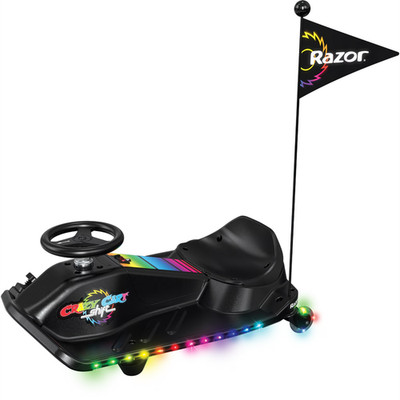 US Crazy Cart Shift Lightshow by Razor - 12V Electric Drifting Go-Kart for Kids
