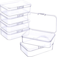 6 Pieces Mini Plastic Clear Beads Storage Containers Box for Collecting Small It