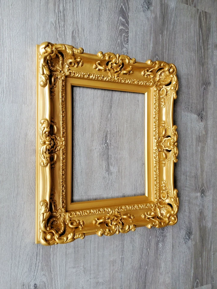 11x14 Matte Gold Picture Frame Ornate Mid Century Photo Frame Art Print Painting - Image 3 of 4