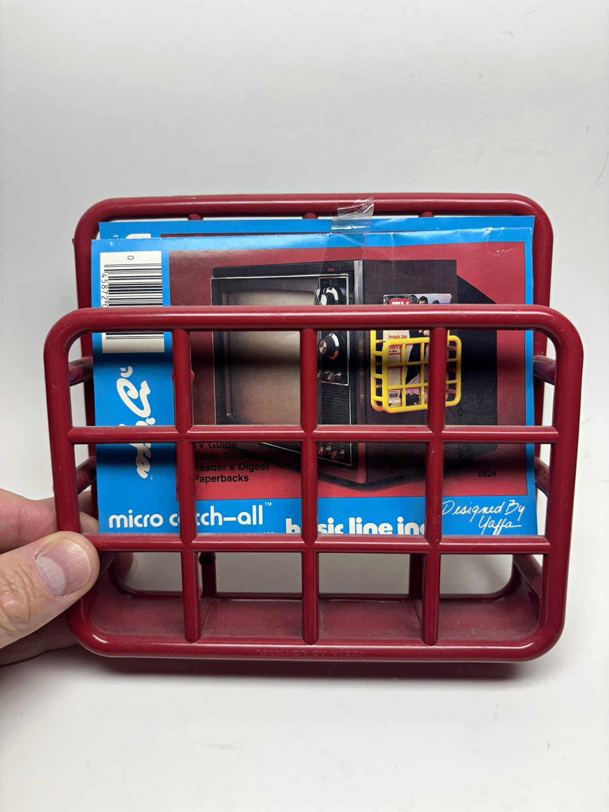 Vintage Yaffa Micro Catch-All 8824 Red Plastic Organizer Holder VGC LQQK