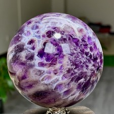 446G  Natural dreamy amethyst Super 7 Crystal Quartz Sphere Quarzt Ball healing