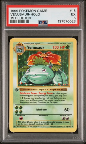 Venusaur (1st Edition) graded PSA 5 for sale on eBay