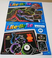 LITE BRITE Jurassic World  Monsters Inc. Refill Packs 12 Pages New NIP
