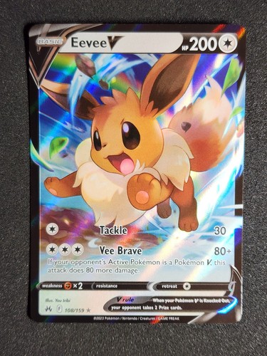 2023 Pokemon Eevee V 108/159 Crown Zenith Ultra Rare Holo English NM