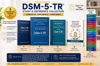 DSM-5-TR 5 Book Set Text Revision Classification Desk Reference + Tabs, DSM 5 TR